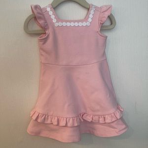 Janie and Jack soft pink ruffle and embroidery dress